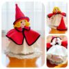 amigurumi pattern doll with red hat