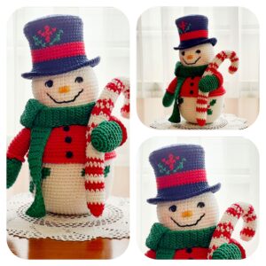 crochet pattern : snowman with candy cane crochet pattern : snowman with candy cane