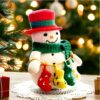 christmas amigurumi crochet pattern – snowman with mini stockings