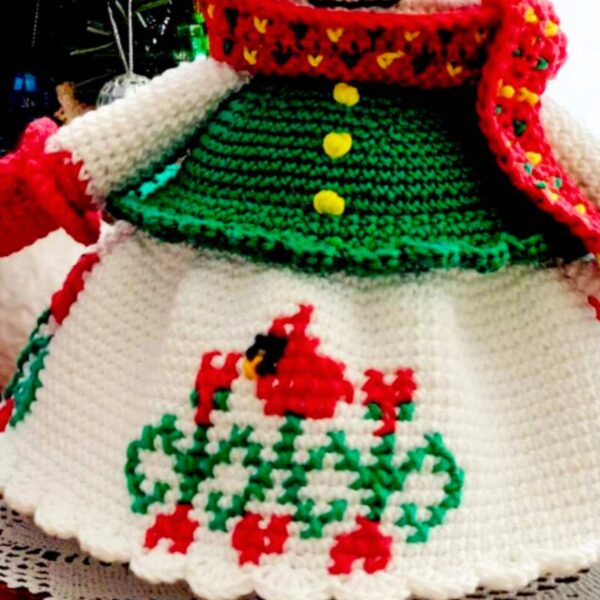 crochet pattern : snowman with birds