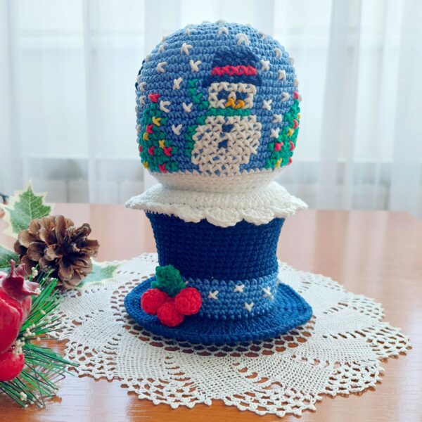 crochet pattern: snow globe with snowman