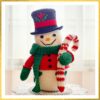 crochet pattern : snowman with candy cane