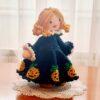 halloween crochet pattern, amigurumi doll with witch hat