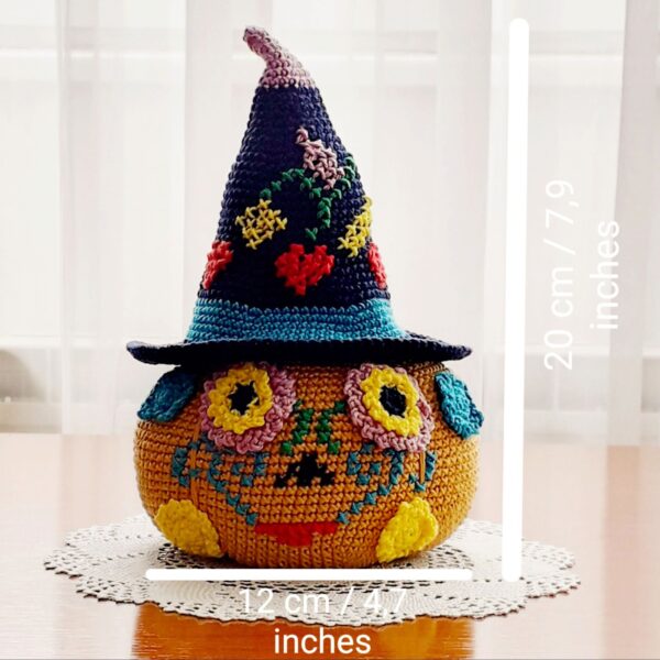amigurumi crochet pattern, pumpkin with witch hat amigurumi crochet pattern, pumpkin with witch hat