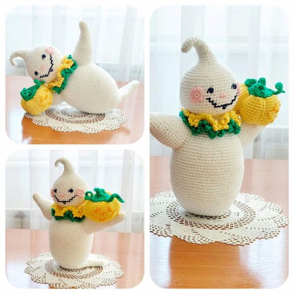 amigurumi ghost with pumpkin pattern