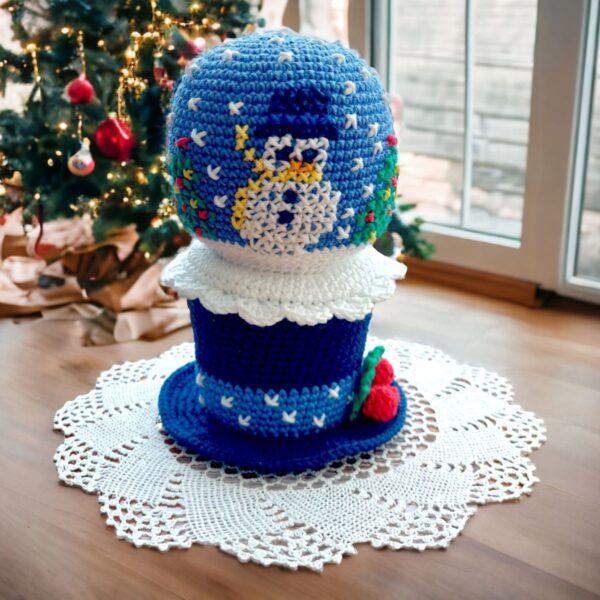 crochet pattern: snow globe with snowman