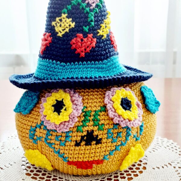 amigurumi crochet pattern, pumpkin with witch hat amigurumi crochet pattern, pumpkin with witch hat