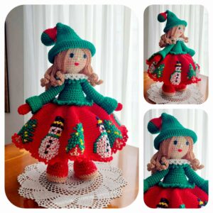 crochet doll pattern with embroidered dress