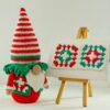 crochet pattern: christmas gnome with granny square vest
