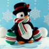 crochet pattern: penguin with christmas balls