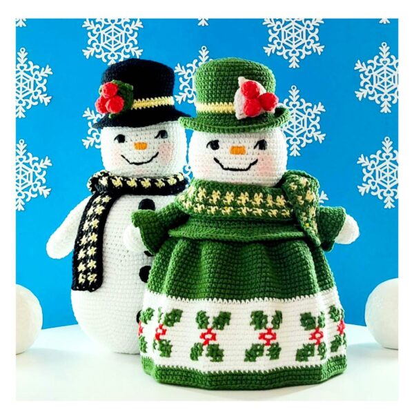 crochet pattern: snowman couple