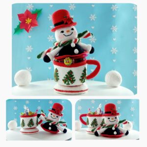crochet pattern: snowman cup