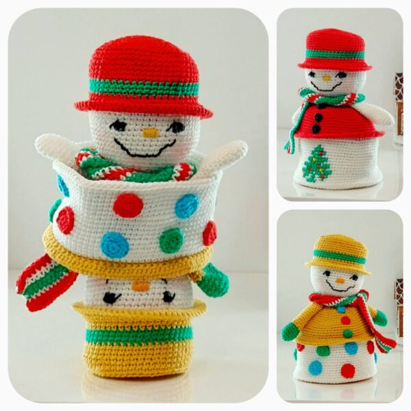 crochet pattern: reversible snowman