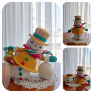 crochet pattern: snowman gingerbread box crochet pattern: snowman gingerbread box