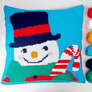 crochet pattern: snowman pillow with candy crochet pattern: snowman pillow with candy