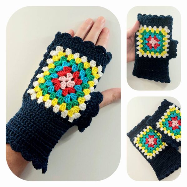 crochet pattern: granny square fingerless gloves – cozy style!