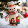 crochet pattern: snowman with embroidered train