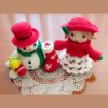 christmas crochet pattern set: snowman and doll