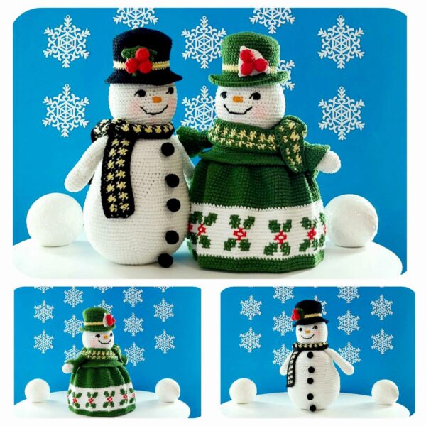 crochet pattern: snowman couple