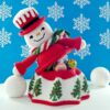 crochet pattern: snowman girl box