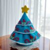 crochet pattern: blue christmas tree with star