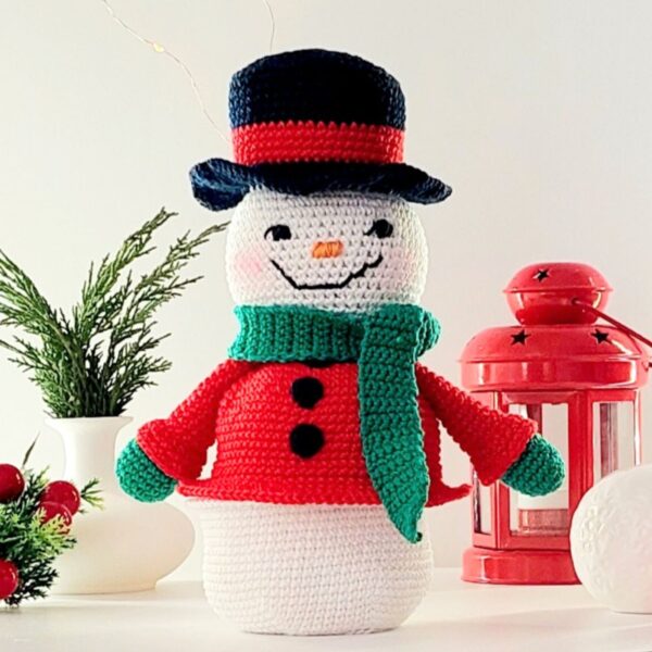 crochet pattern: snowman candy box
