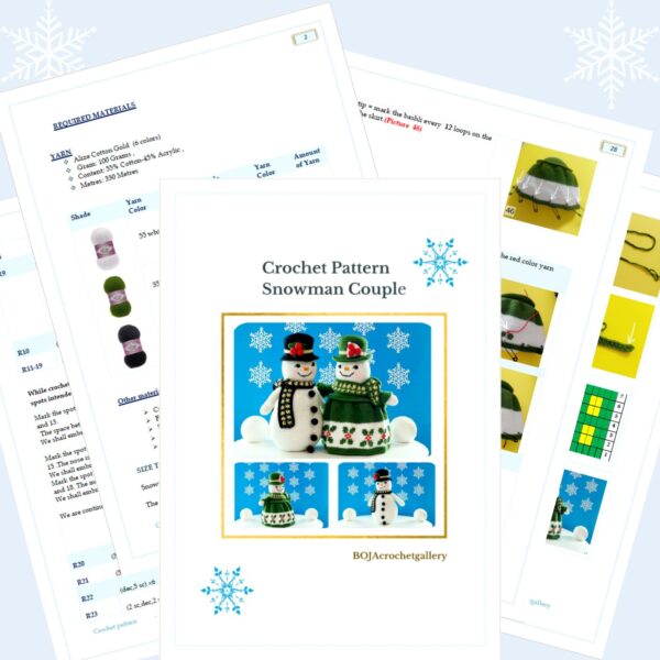 crochet pattern: snowman couple