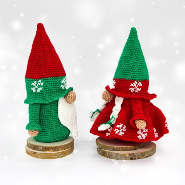 crochet pattern gnome girl & boy with embroidered snowflakes crochet pattern gnome girl & boy with embroidered snowflakes