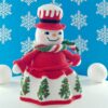 crochet pattern: snowman girl box