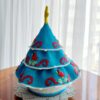 crochet pattern: blue christmas tree with star