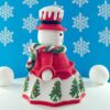 crochet pattern: snowman girl box