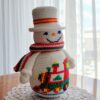 crochet pattern: snowman with embroidered train