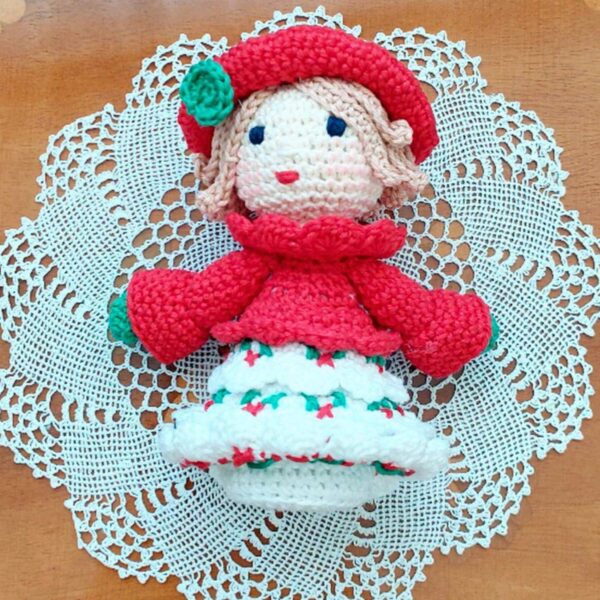 christmas crochet pattern set: snowman and doll