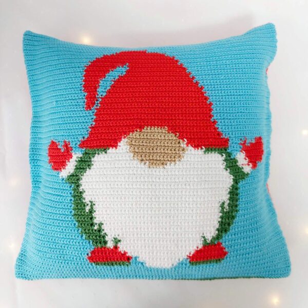 pillow gnome crochet pattern with santa hat