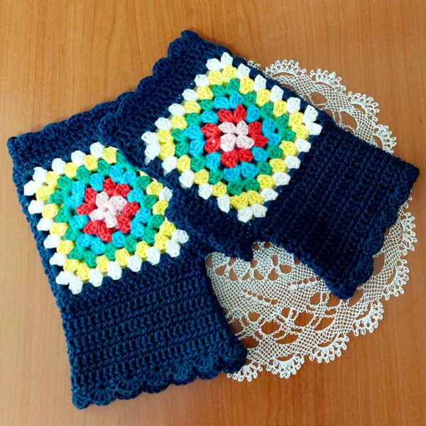 crochet pattern: granny square fingerless gloves – cozy style!