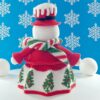 crochet pattern: snowman girl box