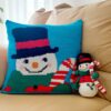 crochet pattern: snowman pillow with candy