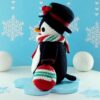 crochet pattern: penguin with christmas balls