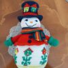 snowman crochet pattern with embroidered birdhouses