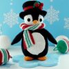 crochet pattern: penguin with christmas balls