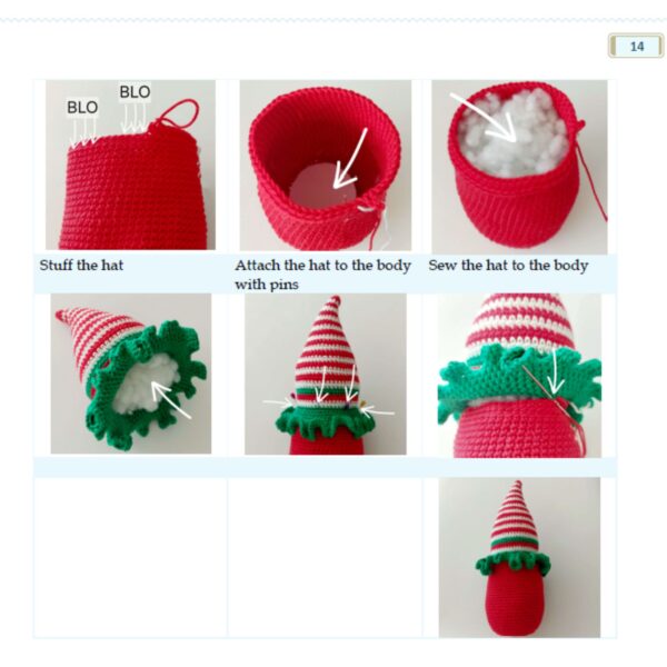 crochet pattern: christmas gnome with granny square vest