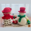 christmas crochet pattern set: snowman and doll