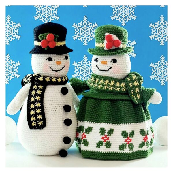 crochet pattern: snowman couple